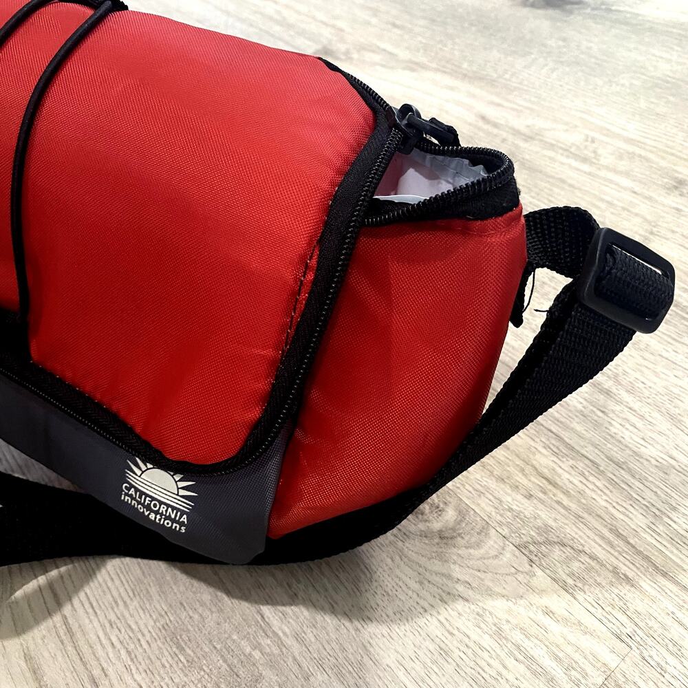 California Innovations Red Insulated Lunch Bag Soft Cooler - Adjustable Strap - Picture 9 of 12